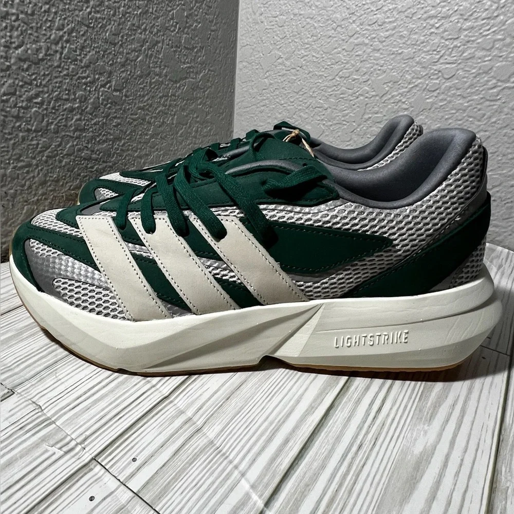 Adidas Men's Lightblaze running Shoes‎ sneakers green silver size 10 #JR2616 - Picture 3 of 13
